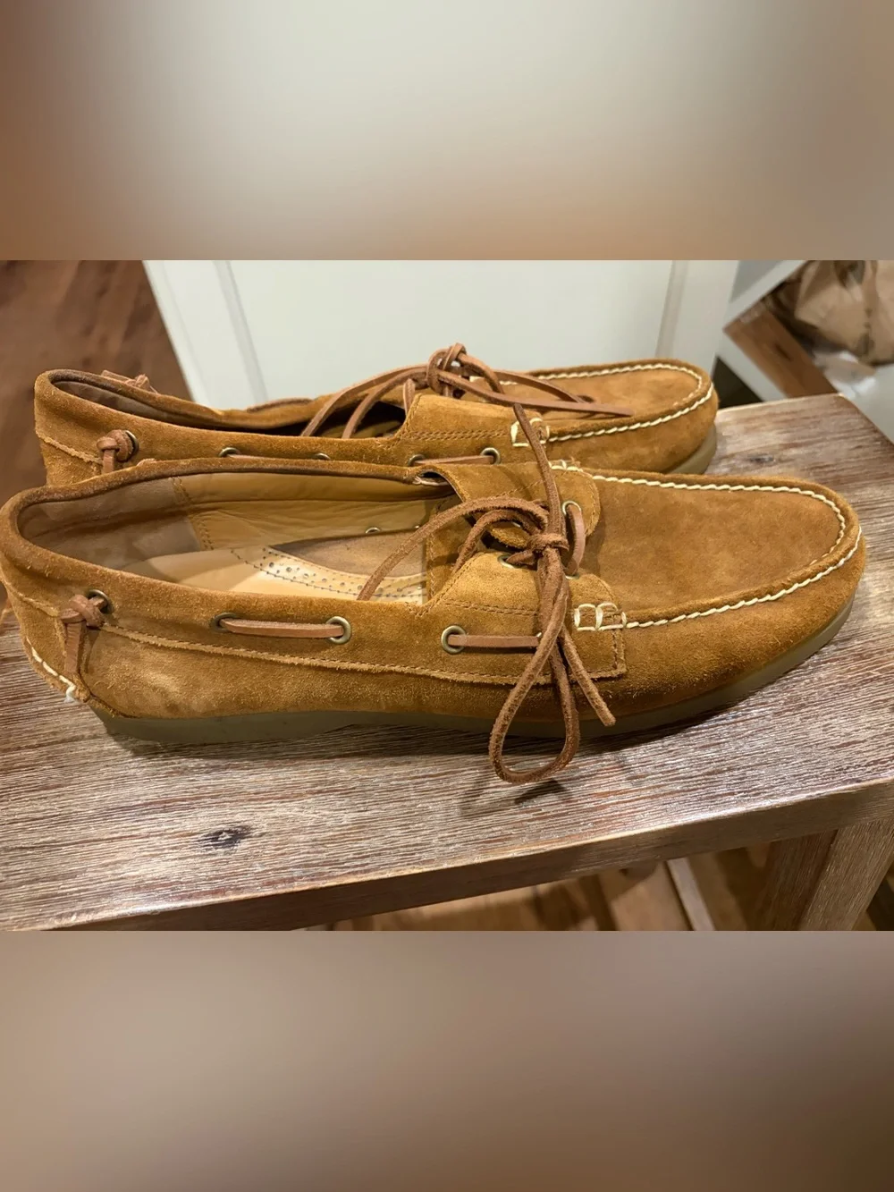 POLO RALPH LAUREN MERTON LUXURY BROWN SUEDE BOAT SHOES SIZE 13 like NEW $195